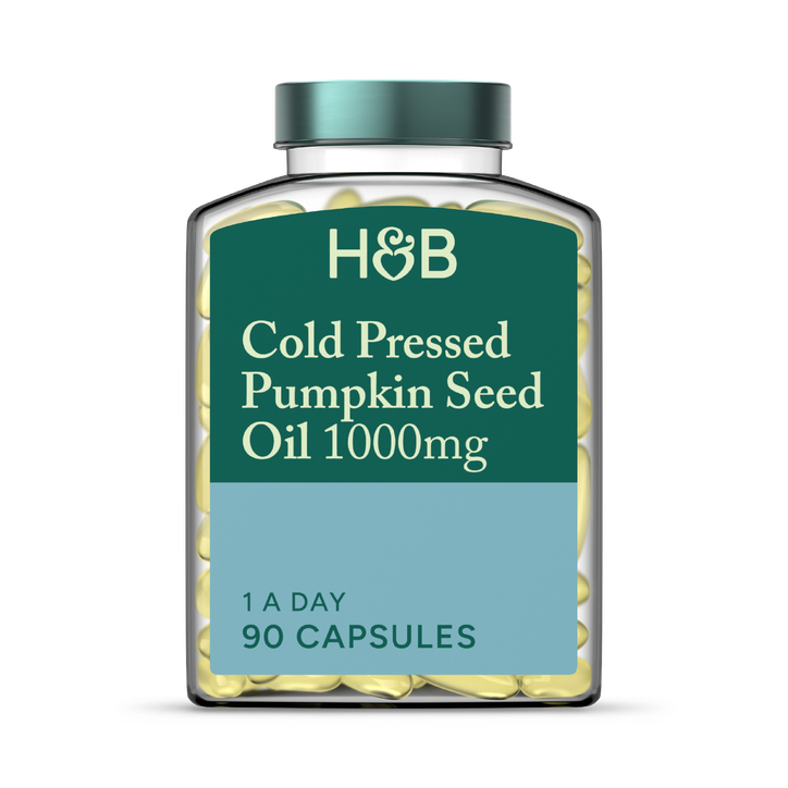 Holland & Barrett Cold Pressed Pumpkin Seed Oil 1000mg 90 Capsules